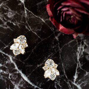 Sparkling Silver Crystal Stud Earrings